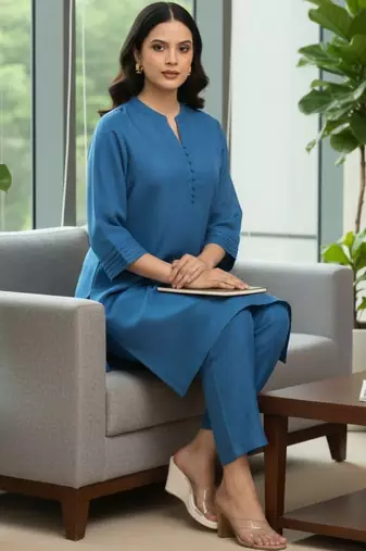 Women Regular Pure Cotton Kurta with Trousers