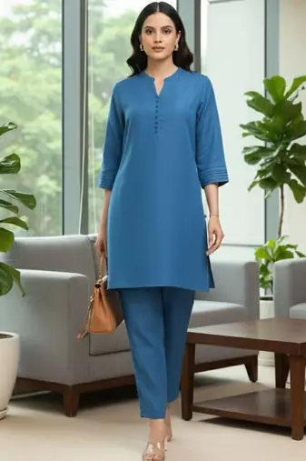 Women Regular Pure Cotton Kurta with Trousers