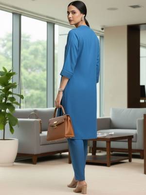 Women Regular Pure Cotton Kurta with Trousers 4