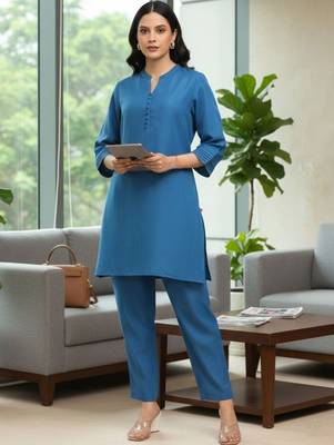 Women Regular Pure Cotton Kurta with Trousers 5