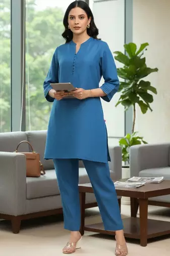 Women Regular Pure Cotton Kurta with Trousers