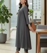 Women Empire Silk Crepe Kurta with Trousers
