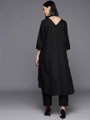 Women Solid A-Line Apple Hem Kurta with Palazzos 4