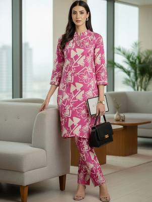 Women Floral Printed Regular Kurta with Trousers 3