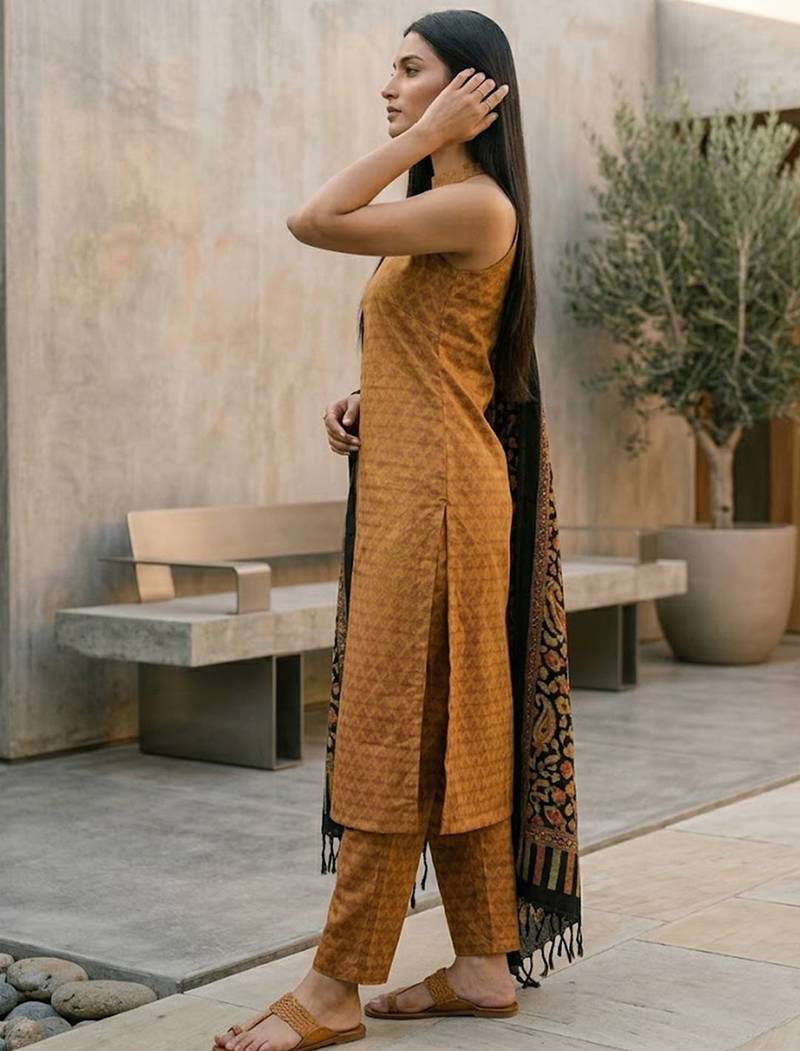 Women Regular Kurta with Trousers & With Dupatta