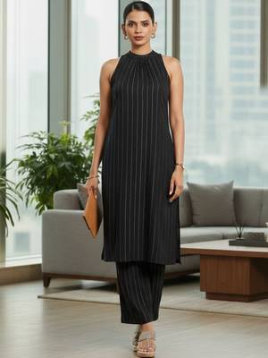 Women Printed Regular Silk Crepe Kurta with Trousers 2
