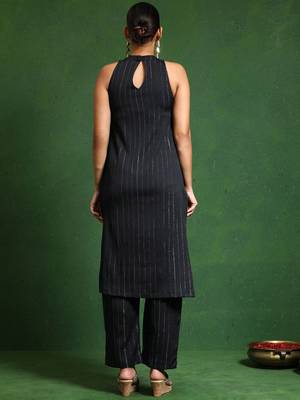 Women Regular Silk Crepe Kurta with Trousers 6