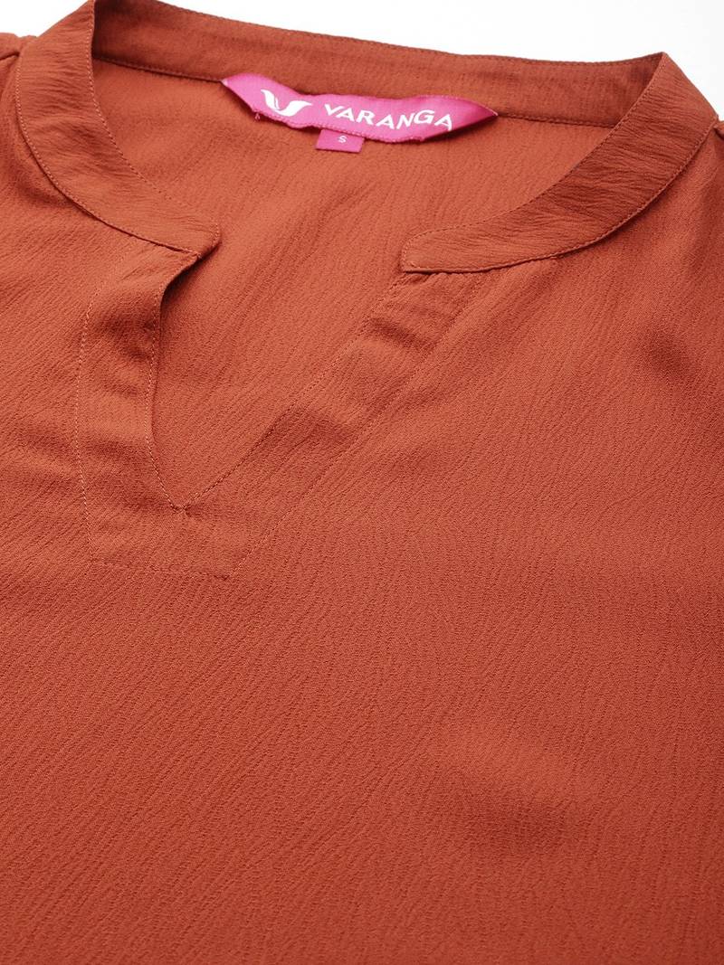 Women Regular Silk Crepe Kurta with Trousers