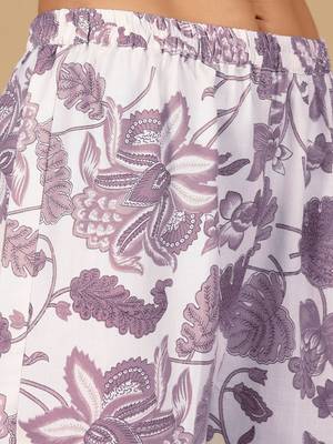 Floral Printed Straight Kurta With Trousers 4