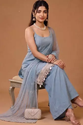 Women Ethnic Motifs Printed Regular Kurta with Palazzos & With Dupatta