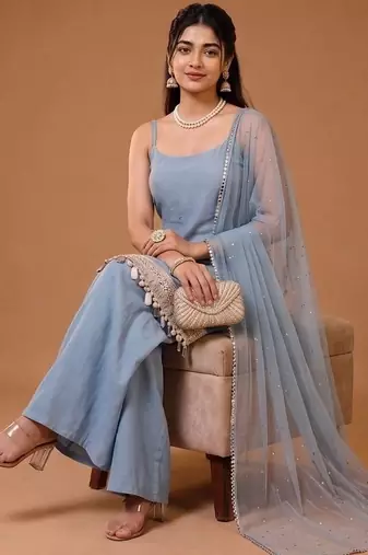 Women Ethnic Motifs Printed Regular Kurta with Palazzos & With Dupatta