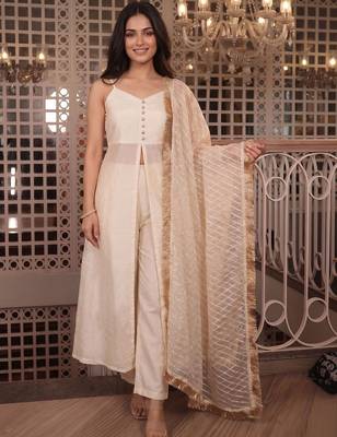 Women Regular Kurti with Trousers & With Dupatta 1