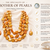 Orange baroque pearl 3-layer necklace and earrings jewellery set freshwater pearls, gold-tone hooks, iridescent finish