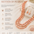 Pink baroque pearl 3-layer necklace and earrings jewellery set freshwater pearls, gold-tone hooks, iridescent lustre.