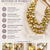 Multi-strand beaded necklace and earring set, gold-green  3-layer necklace, matching earrings.
