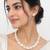 Baroque freshwater pearl necklace and earrings set, white irregular pearl shape, lustrous finish, stud.