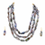 Baroque freshwater pearl 3-layer necklace and earrings set iridescent multicolour, baroque pearl drops.