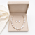 Baroque freshwater pearl necklace and earrings set, white irregular pearl shape, lustrous finish, stud.