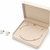 Pearl necklace and earring set with gold-tone crystal rings stud earrings included, crystal rondelle accents.