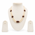Double strand white and brown pearl necklace set with earrings 2-layer design, matching earrings, ethnic wear.