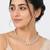 Pearl strand necklace with crystal rondelle spacers, lavender magnetic clasp, graduated pearls.