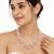 Freshwater pearl 3-layer necklace and stud earrings jewellery set multi-colour pearls, oval rice shape.
