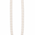Double strand oval pearl necklace and earrings set, white long mala style, silver-tone clasp, stud earrings included.