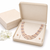 Freshwater pearl 3-layer necklace and stud earrings jewellery set multi-colour pearls, oval rice shape.