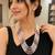 Multi-strand pearl necklace set with stud earrings, multicolour 7 layers, white & mauve tones, freshwater.