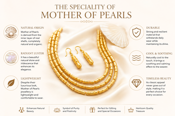 Gold-toned 3-layer beaded necklace and earrings jewellery set cylindrical beads. 3