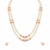 Double strand pearl necklace set with gold-tone spacers includes stud earrings, multi-colour pearls, oval & round beads.