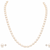 White oval pearl necklace and stud earrings jewellery set rice-shaped pearls, stud earrings included.
