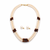 Double strand white and brown pearl necklace set with earrings 2-layer design, matching earrings, ethnic wear.