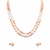 Freshwater pearl double strand necklace and earrings set pink & white pearls, gold-tone spacers. rice pearls.