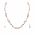Freshwater pearl necklace and earrings set, white oval beads graduated design, drop earrings included, gold-tone clasp.