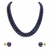 Black pearl double strand necklace and stud earrings set double strand design, stud earrings included.