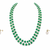 Double strand green beads and pearl necklace set with earrings.