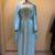 Elegant Ferozi Blue Moroccan Islamic Wedding Kaftan with Gold Embroidery & Designer Belt