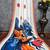 White blue soft georgette saree with durga pooja digital print & blouse