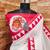 White pink soft durga pooja digital printed georgette saree