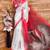 White red soft durga pooja digital printed georgette saree with blouse