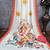 White red color durga pooja digital printed georgette saree