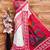 White red durga pooja digital printed georgette saree