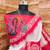 White red durga pooja digital printed georgette saree