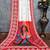 White red durga pooja digital printed georgette saree
