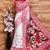 White red durga pooja digital printed georgette saree with blouse