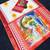 White red digital printed linen cotton durga pooja saree