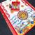 White red linen cotton digital printed durga pooja saree with red blouse