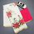 White and pink flower printed linen cotton sarees with un-stitched blouse
