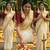 Light chiku linen cotton kerala saree with embroidered blouse